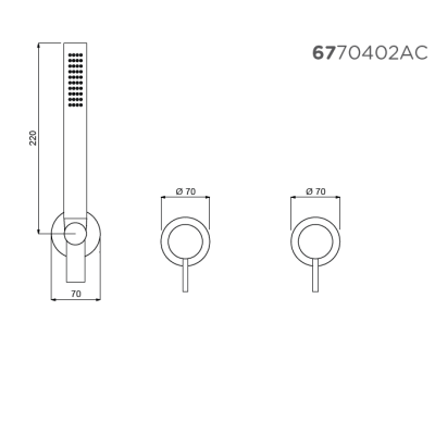 QD MagistroLab TREK nerūdijančio plieno (316L) potinkinis maišytuvas dušo/vonios sistemai
