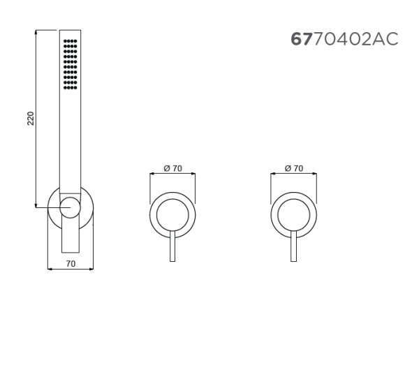 QD MagistroLab TREK nerūdijančio plieno (316L) potinkinis maišytuvas dušo/vonios sistemai