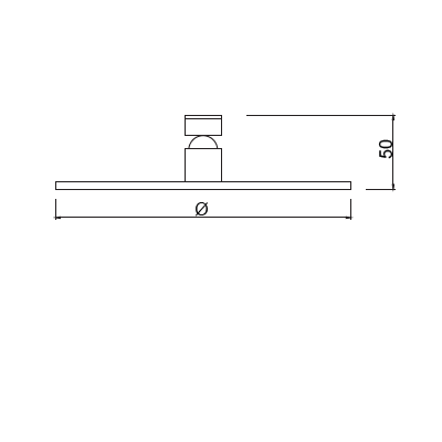 QD MagistroLab TREK nerūdijančio plieno (304) stacionari dušo galva, 30cm