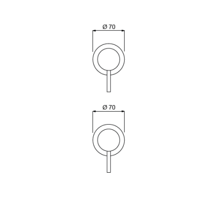 QD MagistroLab TREK nerūdijančio plieno (316L) potinkinis maišytuvas su diverteriu (3-jų krypčių)