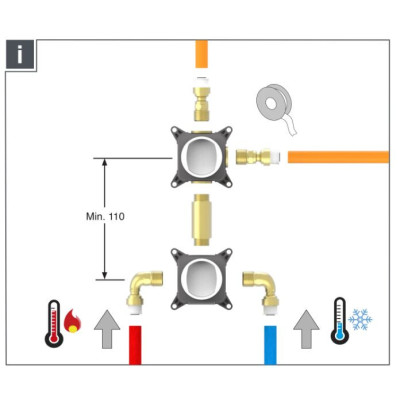 QD MagistroLab potinkinės dėžutės 3-jų krypčių maišytuvui