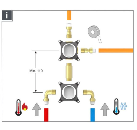 QD MagistroLab potinkinės dėžutės 3-jų krypčių maišytuvui