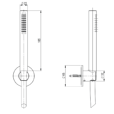 QD MagistroLab TREK nerūdijančio plieno rankinio dušelio komplektas