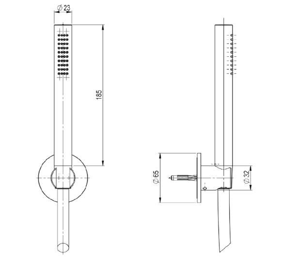 QD MagistroLab TREK nerūdijančio plieno rankinio dušelio komplektas