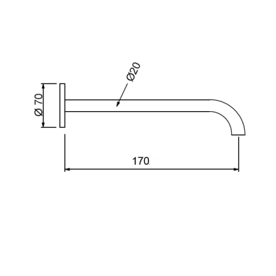 QD MagistroLab TREK nerūdijančio plieno (316L) vonios snapas, 170mm ilgio
