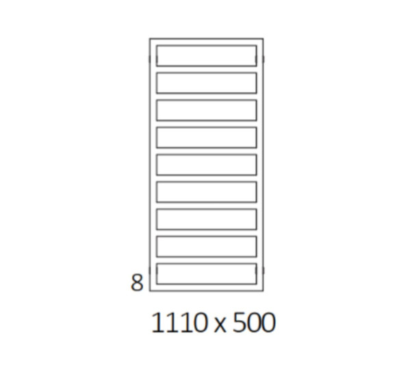 Terma Grid rankšluosčių džiovintuvas 111x50 cm, juodos matinės spalvos
