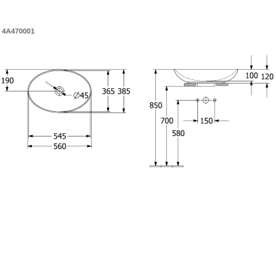 Villeroy&Boch Loop&Friends pastatomas praustuvas, 56x38, baltos spalvos