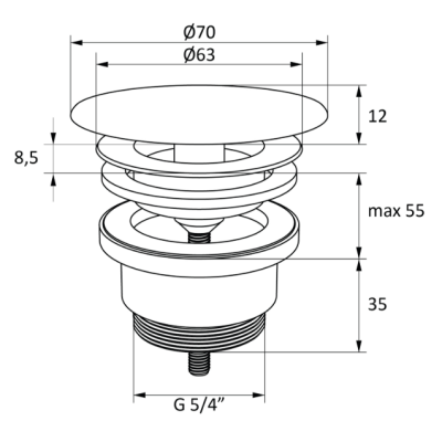 Ravak fiksuota Flat praustuvo sifono galvutė