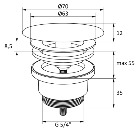 Ravak fiksuota Flat praustuvo sifono galvutė