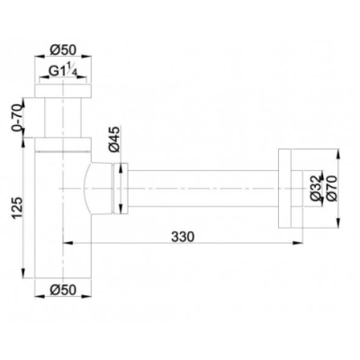 Omnires juodos matinės spalvos sifonas praustuvui