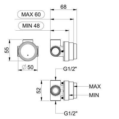 QD potinkinė dėžutė bidete maišytuvui