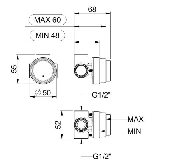 QD potinkinė dėžutė bidete maišytuvui