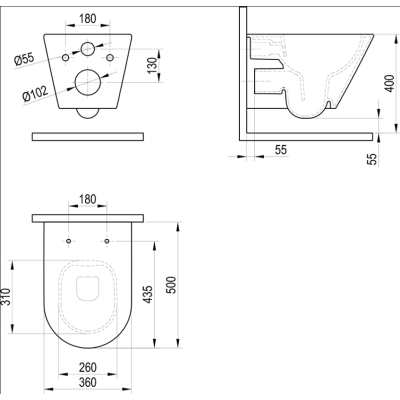 Ravak Flow pakabinamas klozetas su„SoftClose“ dangčiu komplekte