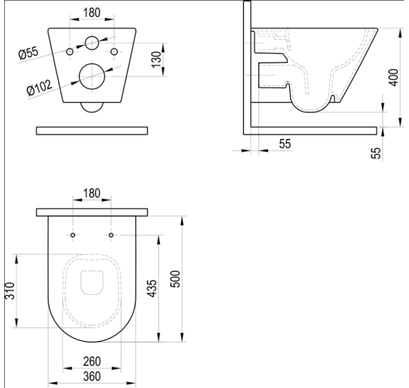 Ravak Flow pakabinamas klozetas su„SoftClose“ dangčiu komplekte