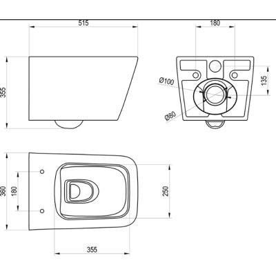 Ravak Natural pakabinamas klozetas su„SoftClose“ dangčiu komplekte