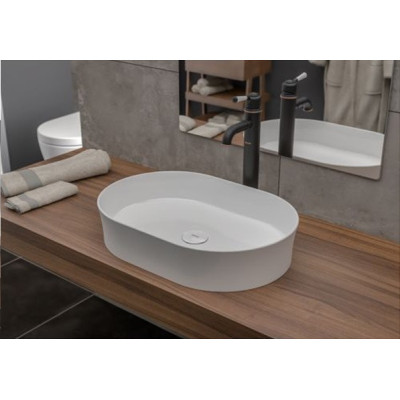 Bocchi Sottile Pastatomas praustuvas, 55x38cm, baltas matinis