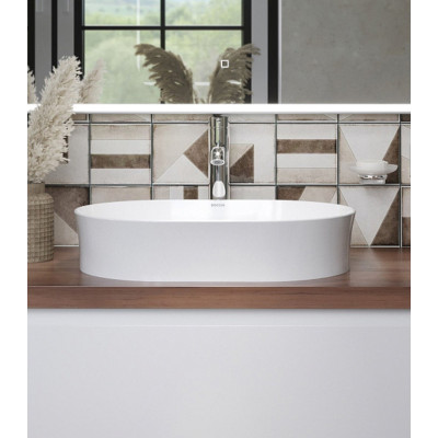 Bocchi Sottile Pastatomas praustuvas, 55x38cm, baltas matinis