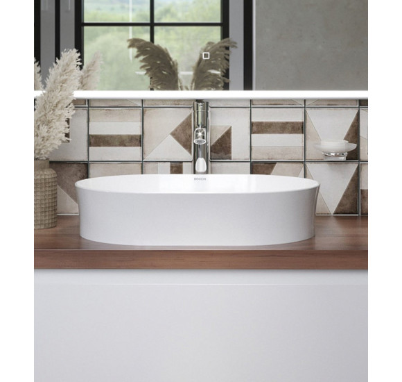 Bocchi Sottile Pastatomas praustuvas, 55x38cm, baltas matinis