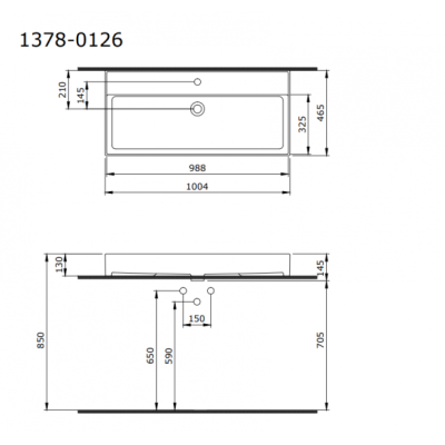BOCCHI Milano pakabinamas/pastatomas praustuvas 1000x465, jazminų spalvos