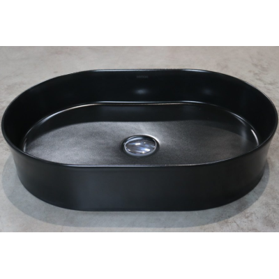 Bocchi Sottile Pastatomas praustuvas,55x38cm juodos matinės spalvos