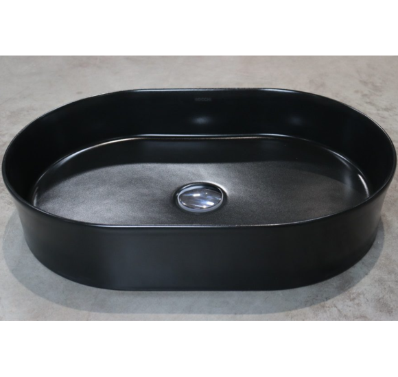 Bocchi Sottile Pastatomas praustuvas,55x38cm juodos matinės spalvos