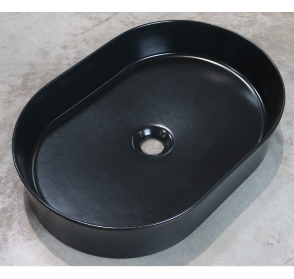 Bocchi Sottile Pastatomas praustuvas,55x38cm juodos matinės spalvos