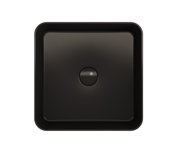 Bocchi Sottile Pastatomas praustuvas 38x38cm, juodos matinės spalvos