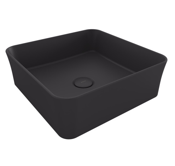 Bocchi Sottile Pastatomas praustuvas 38x38cm, juodos matinės spalvos