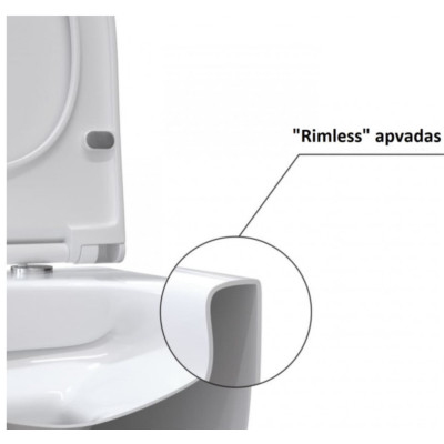 Bocchi V-Tondo pakabinamas klozetas "Soft Close" dangčiu, betono matinės spalvos