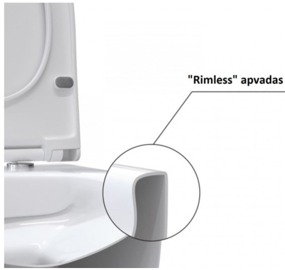 Bocchi V-Tondo pakabinamas klozetas "Soft Close" dangčiu, betono matinės spalvos