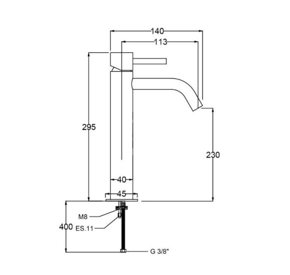 QD MagistroLab Curvy aukštas maišytuvas praustuvui