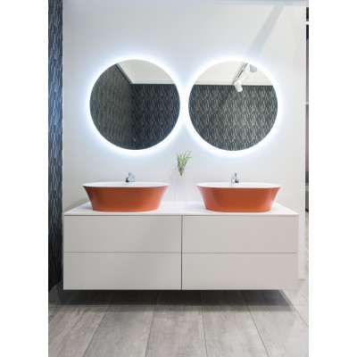 Balteco EC serijos apvalus veidrodis su priekiniu apšvietimu, 80cm