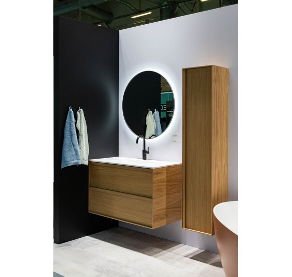 Balteco EC serijos apvalus veidrodis su priekiniu apšvietimu, 80cm