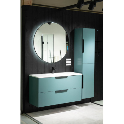 Balteco AG serijos veidrodis su juodu rėmeliu ir foniniu apšvietimu, 60cm