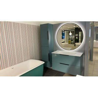 Balteco AG serijos veidrodis su juodu rėmeliu ir foniniu apšvietimu, 60cm