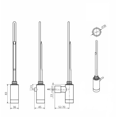 Terma ONE kaitinimo elementas su valdikliu, 300W, pasirenkama spalva