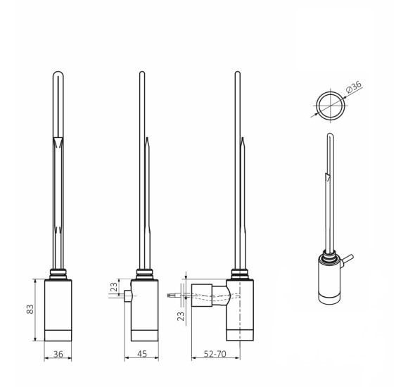 Terma ONE kaitinimo elementas su valdikliu, 300W, pasirenkama spalva