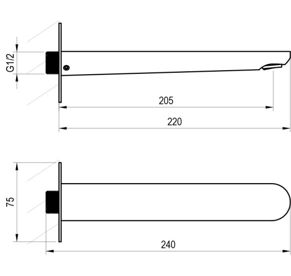 Ravak Eleganta maišytuvo snapas, 203cm (pasirenkama spalva)