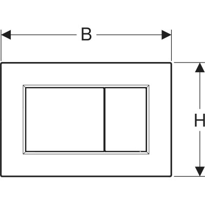 Geberit Sigma 01 vandens nuleidimo mygtukas dviejų kiekių nuleidimo funkcijai, kvadratinis