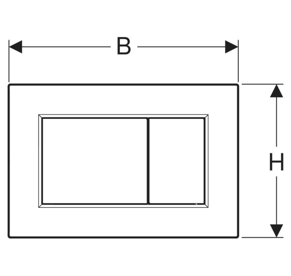Geberit Sigma 01 vandens nuleidimo mygtukas dviejų kiekių nuleidimo funkcijai, kvadratinis