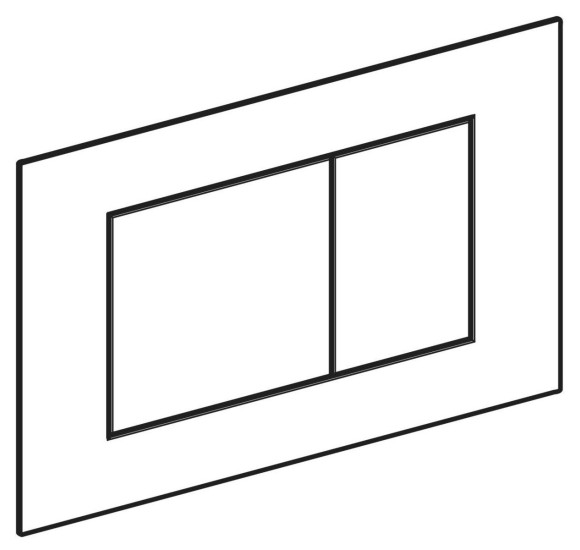 Geberit Sigma 40 vandens nuleidimo mygtukas dviejų kiekių nuleidimo funkcijai, kvadratinis, stiklas