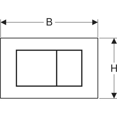 Geberit Sigma 40 vandens nuleidimo mygtukas dviejų kiekių nuleidimo funkcijai, kvadratinis, stiklas