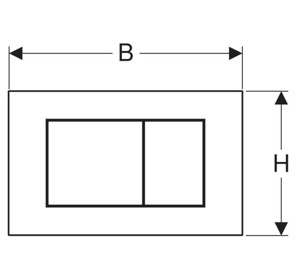 Geberit Sigma 40 vandens nuleidimo mygtukas dviejų kiekių nuleidimo funkcijai, kvadratinis, stiklas