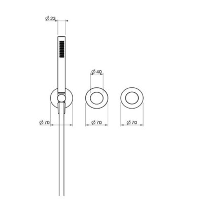 QD MagistroLab Hammer Potinkinis dušo/vonios maišytuvas (2-jų krypčių), be instaliacinės dėžutės