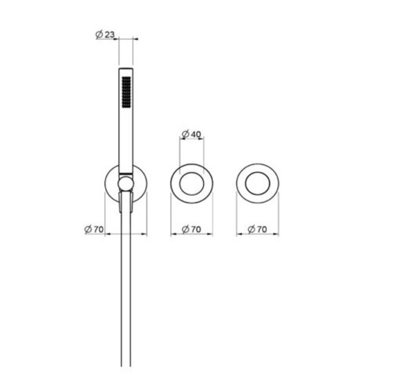 QD MagistroLab Hammer Potinkinis dušo/vonios maišytuvas (2-jų krypčių), be instaliacinės dėžutės