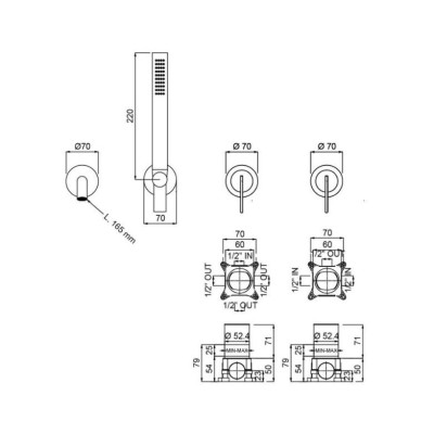 QD MagistroLab Swing Potinkinis vonios maišytuvas, be potinkinių dėžučių