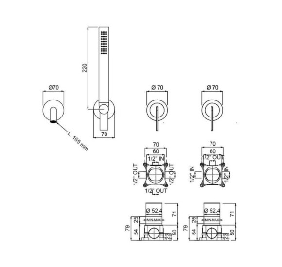 QD MagistroLab Swing Potinkinis vonios maišytuvas, be potinkinių dėžučių