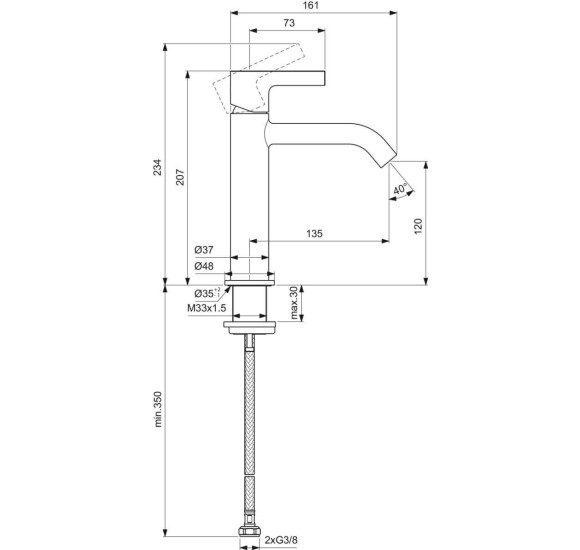 Ideal Standard Joy maišytuvas praustuvui, pasirinkite spalvą