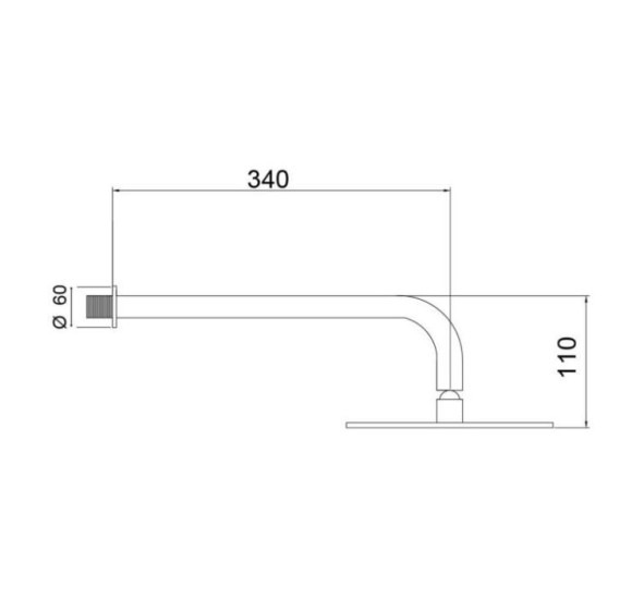 QD MagistroLab stacionari dušo galva su 34cm sieniniu laikikliu