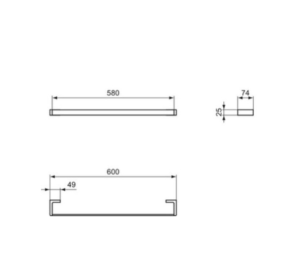 Ideal Standard Conca modernaus dizaino rankšluosčių kabykla, 60cm